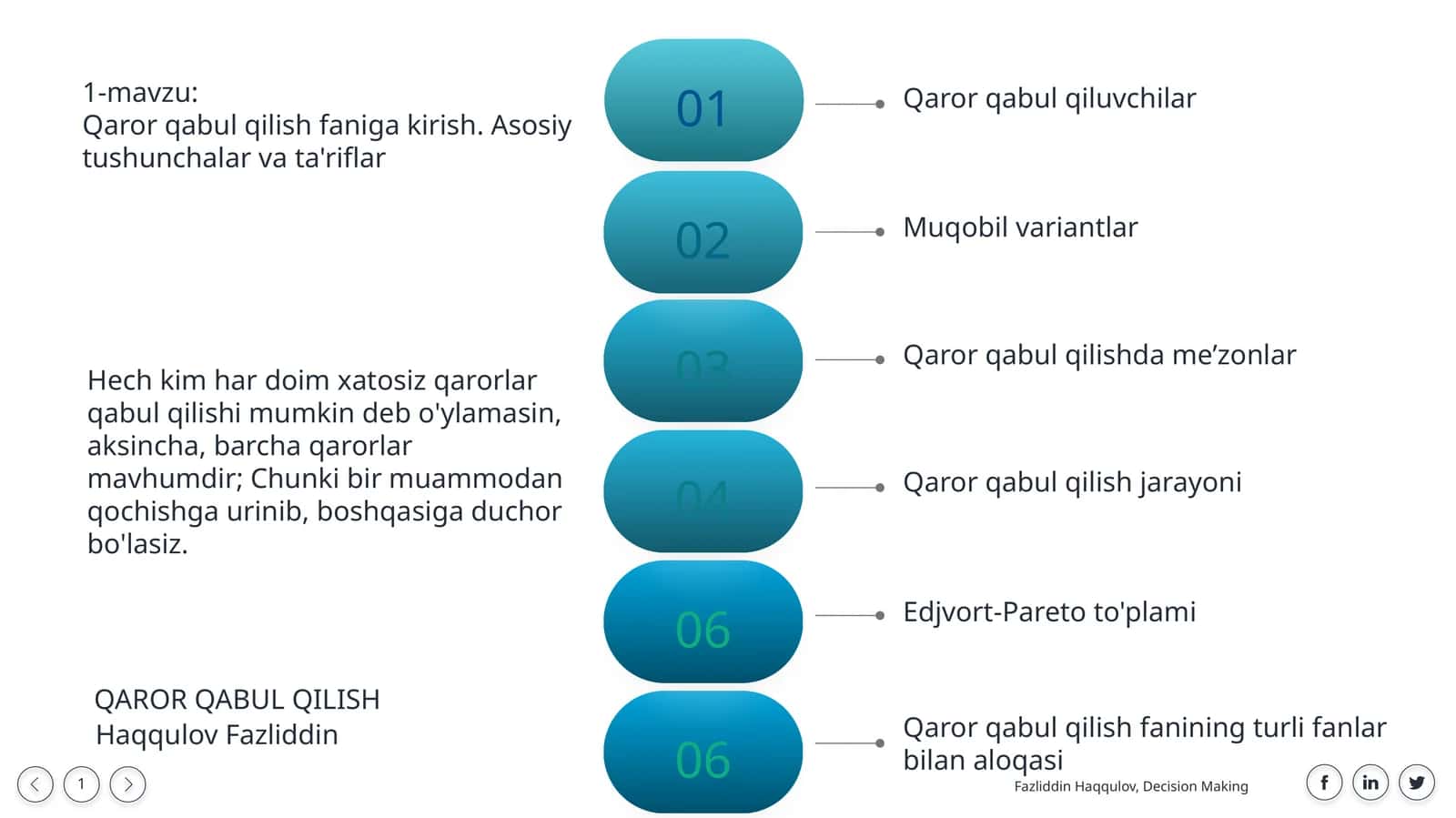 Qaror qabul qilish 1