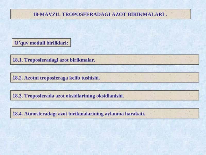 Troposferadagi azot birikmalari 1