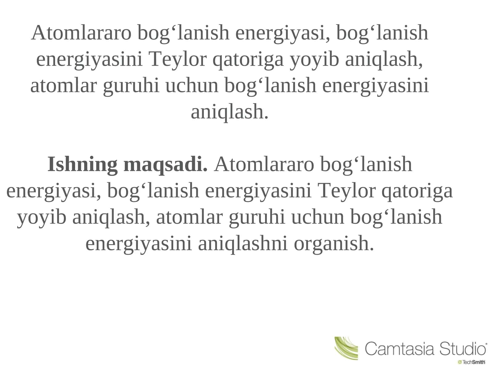 Atomlararo bog‘lanish energiyasi 1