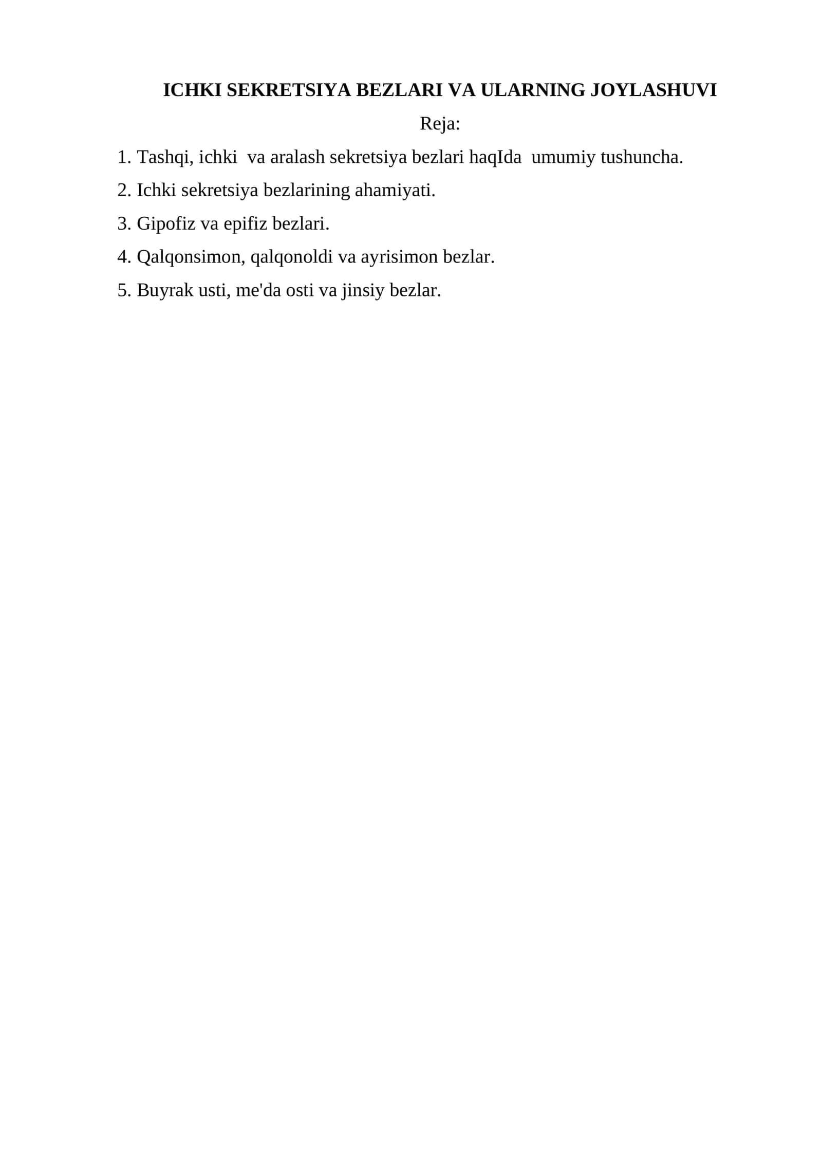 ICHKI SEKRETSIYA BEZLARI VA ULARNING JOYLASHUVI 1