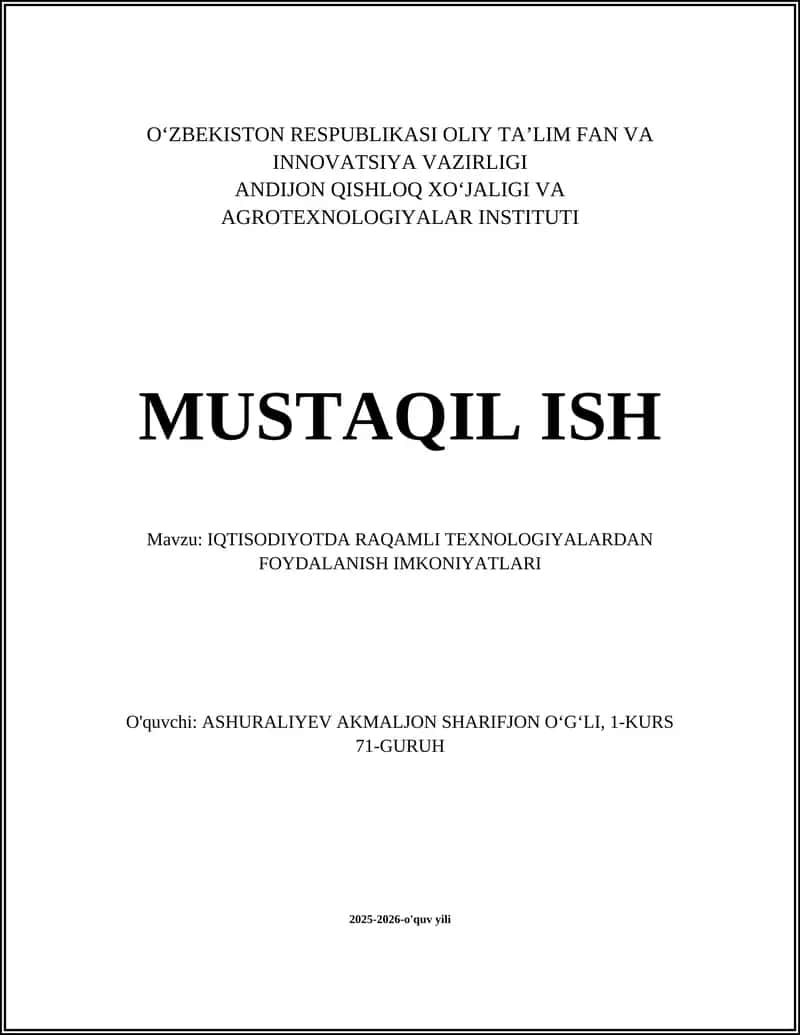 IQTISODIYOTDA RAQAMLI TEXNOLOGIYALARDAN FOYDALANISH IMKONIYATLARI 1