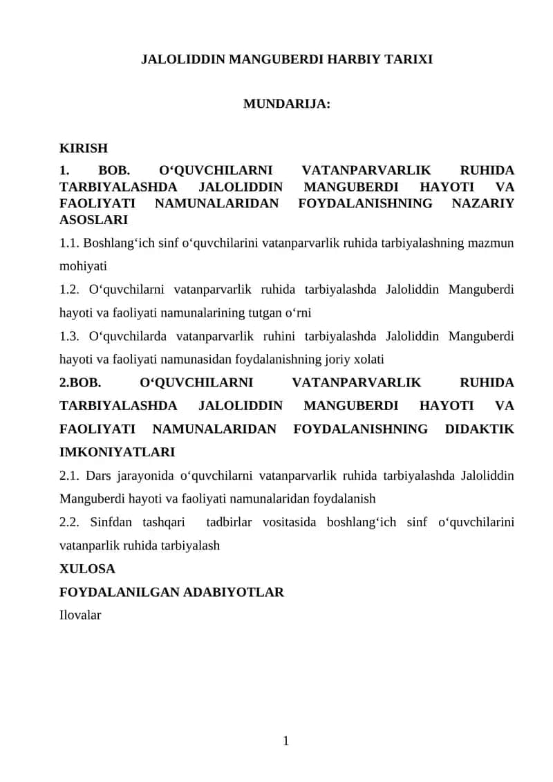 JALOLIDDIN MANGUBERDI HARBIY TARIXI 1