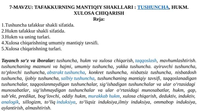 TAFAKKURNING MANTIQIY SHAKLLARI 1