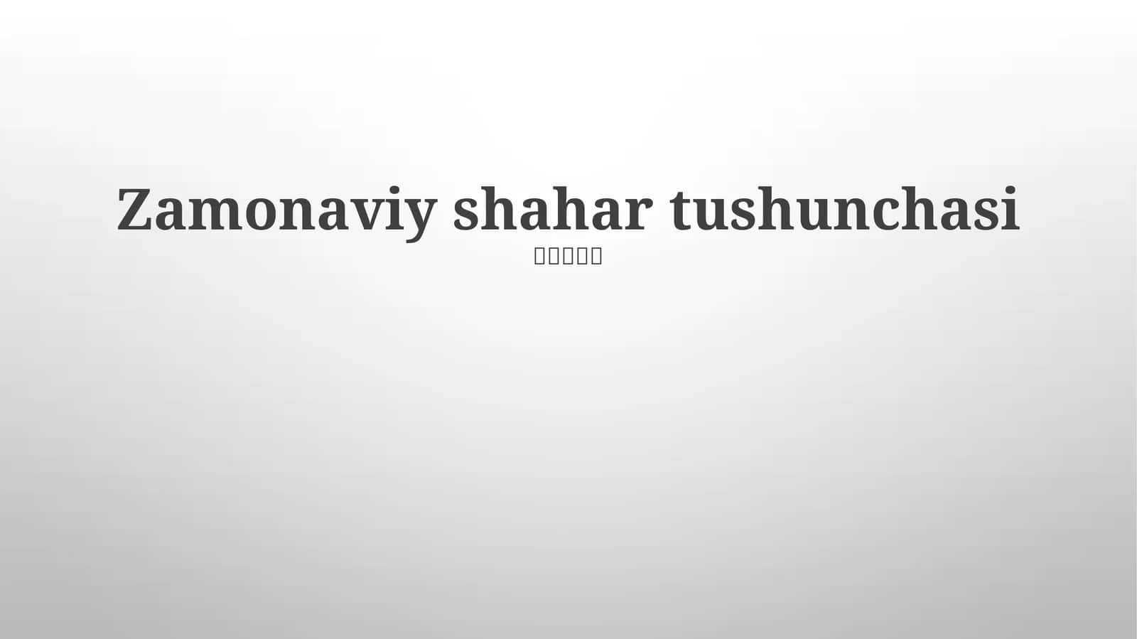 Yashil Maydonlar va Shahar Yashilligi 1