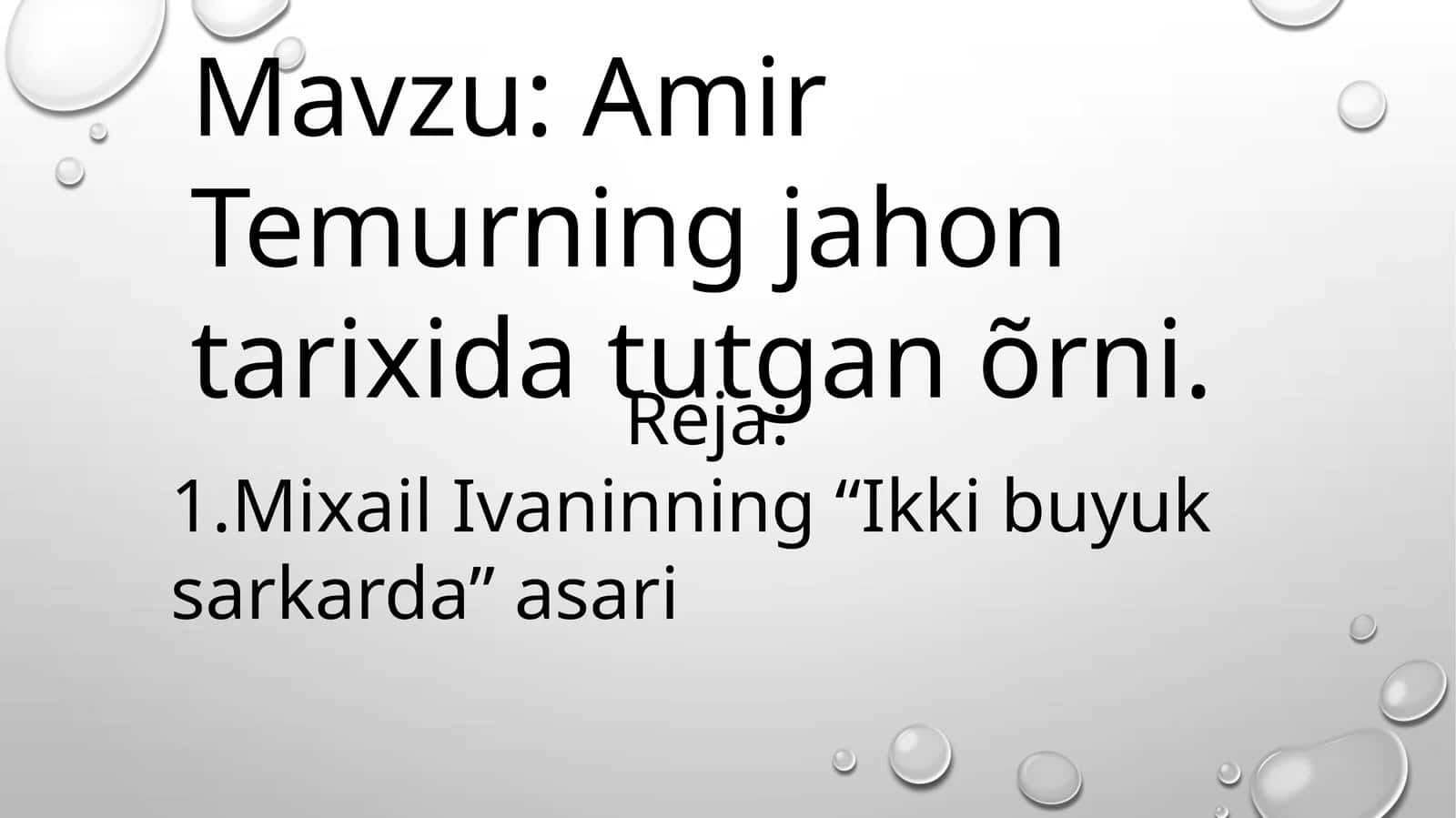 Amir Temurning jahon tarixida tutgan oʻrni 1