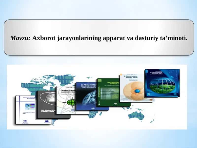 Axborotjarayonlarining apparat va dasturiy ta’minoti 1