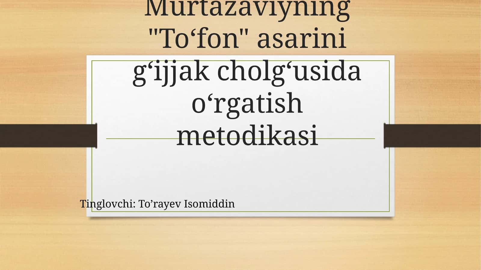 "To‘fon" asarini g‘ijjak cholg‘usida o‘rgatish metodikasi 1