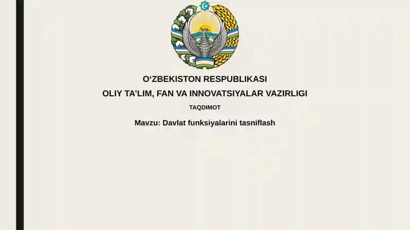 Davlat funksiyalarining tasniflash