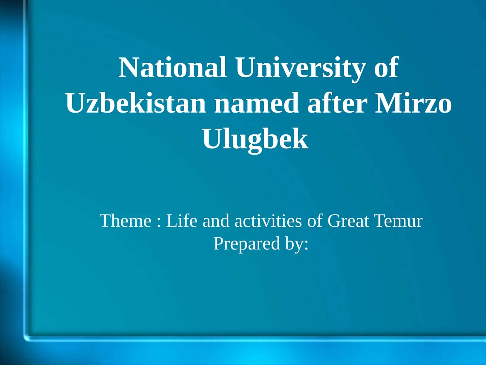 Life and activities of GreatTemur 1