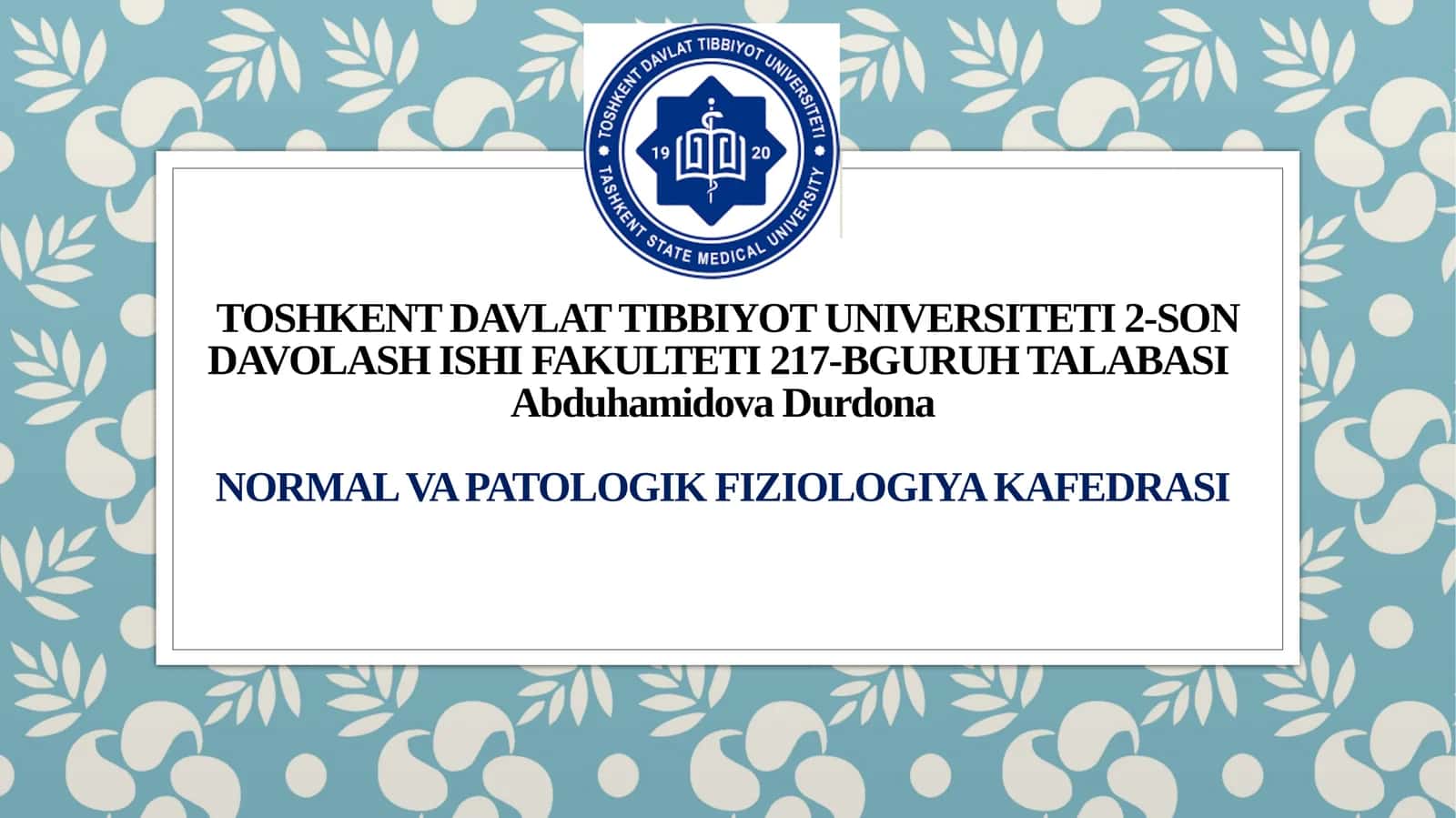 Fiziologiya prezintatsiya 1