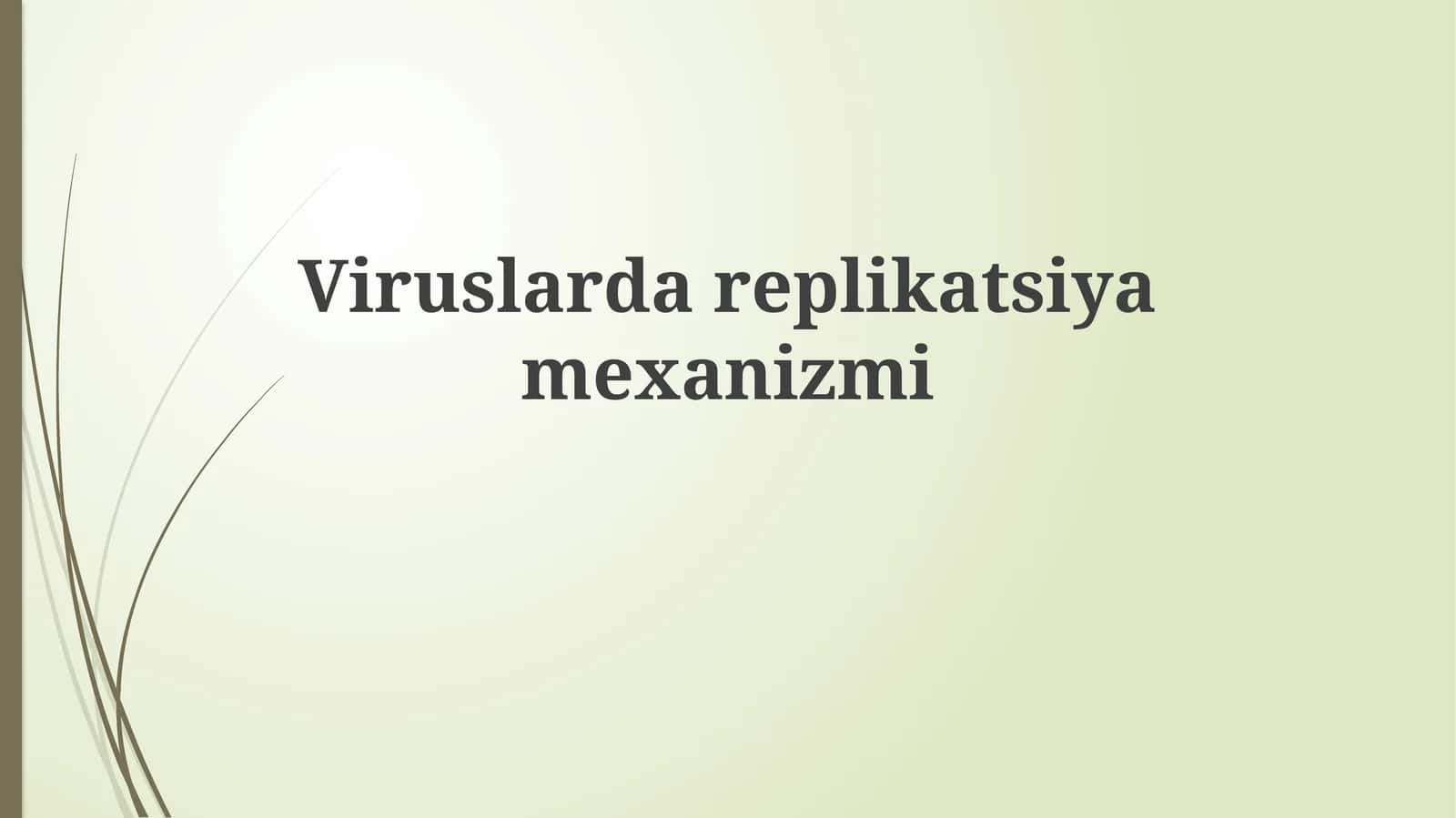 Viruslarning replikatsiya mexanizmlari 1