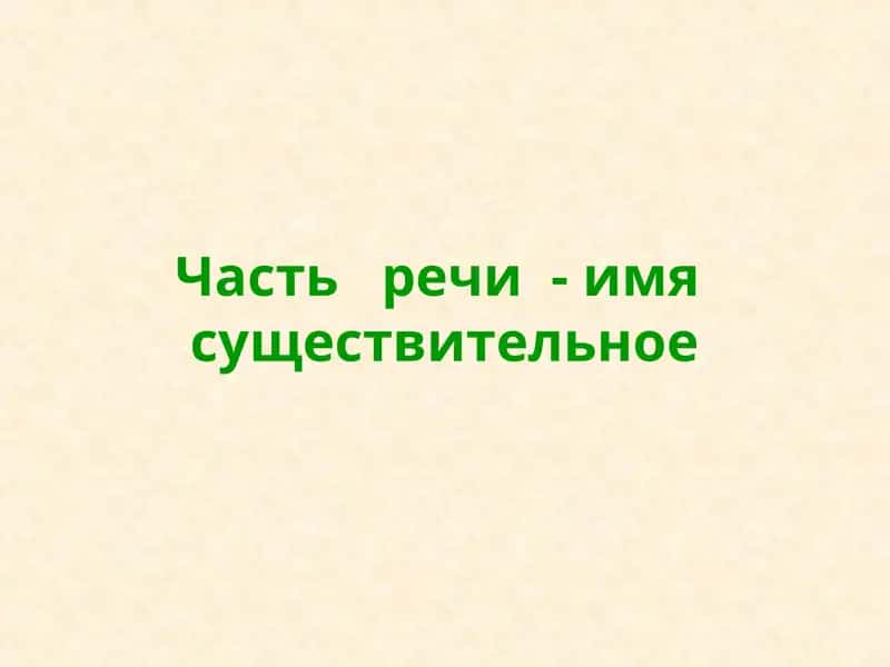 Часть речи - имя существительное 1