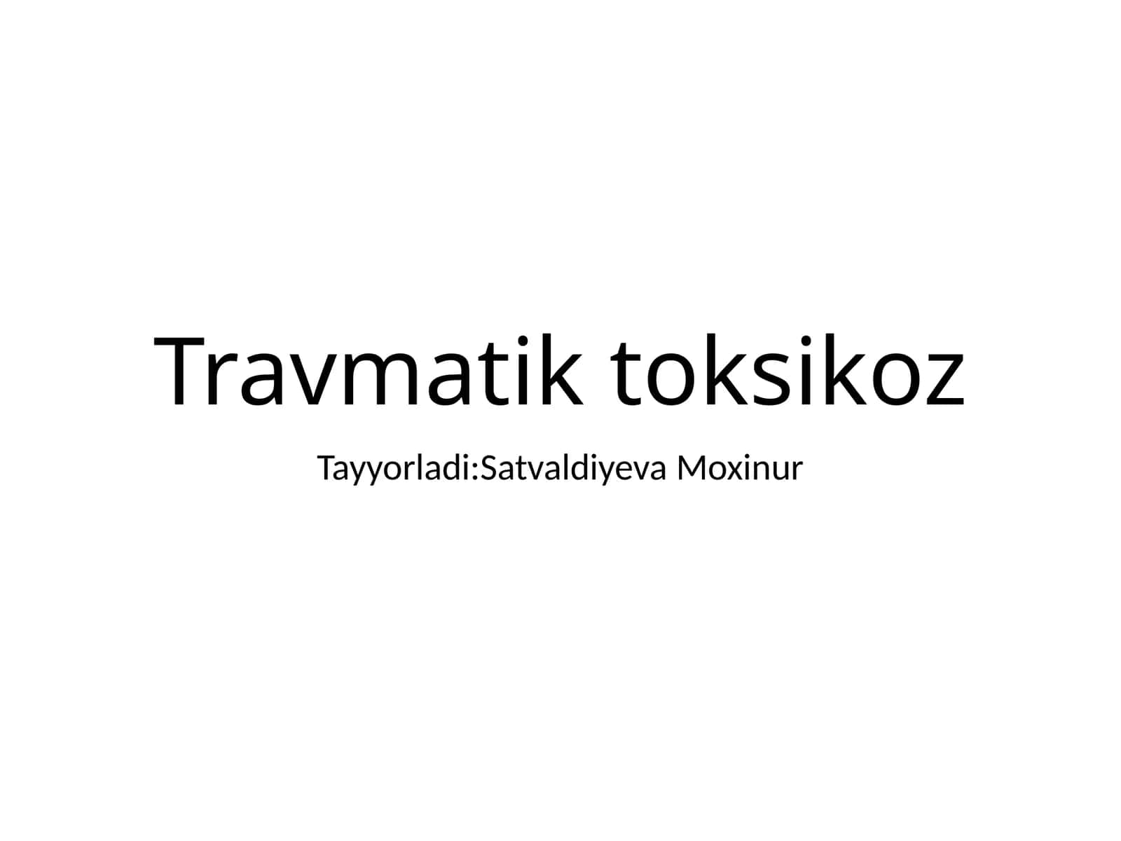 Travmatiktoksikoz 1