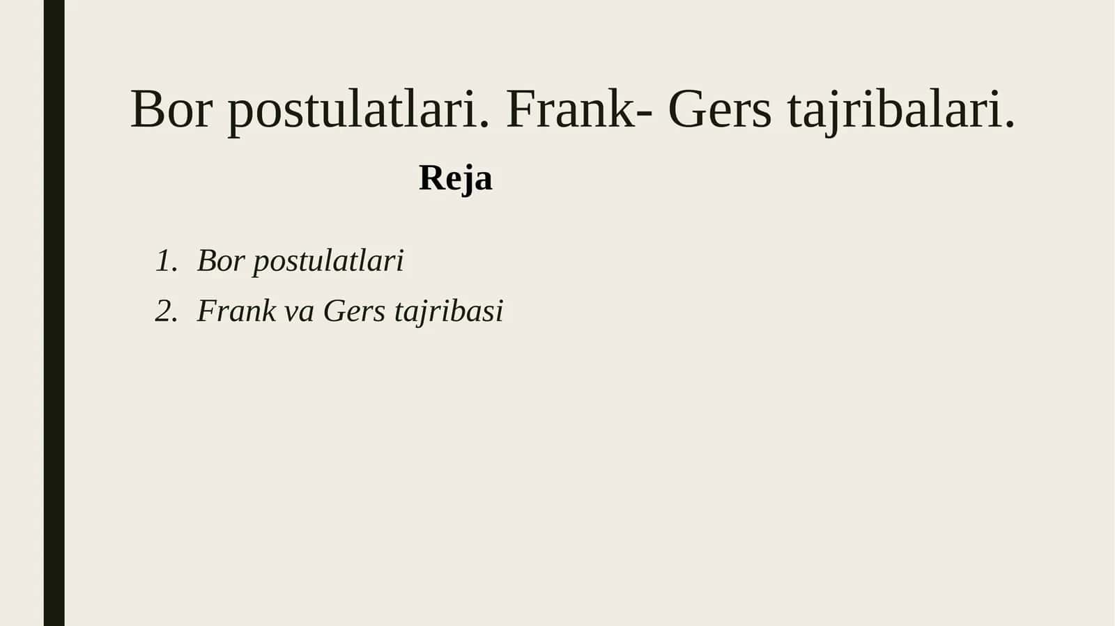 Bor postulatlari 1