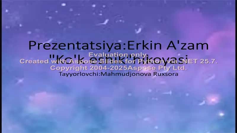 Erkin A'zam "Ko'k eshik" hikoyasi 1