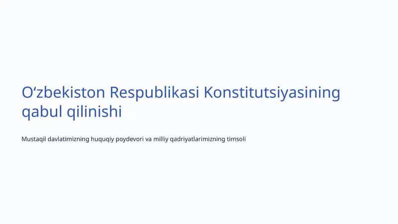 Oʻzbekiston Respublikasi Konstitutsiyasi 1
