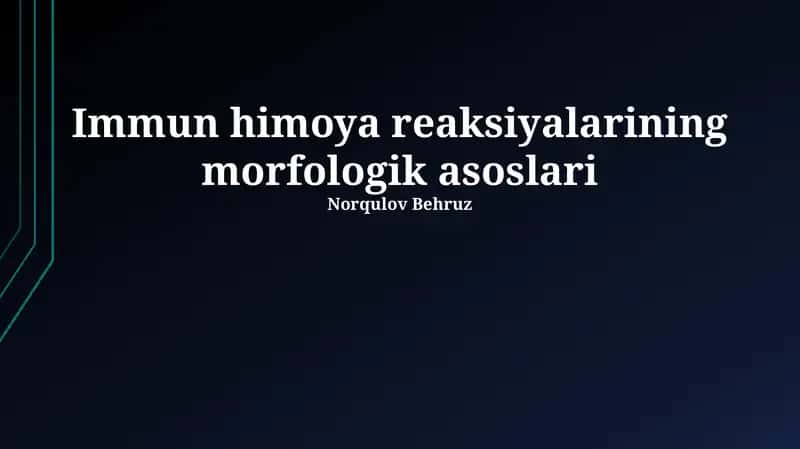 Immun himoya reaksiyalarining morfologik asoslari 1