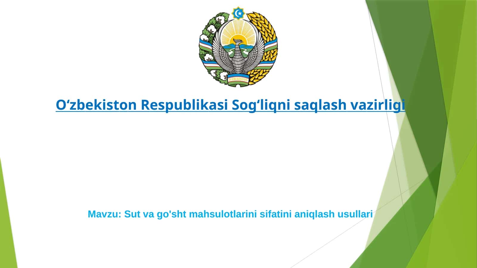 Sut va go'sht mahsulotlarini sifatini aniqlash usullari 1