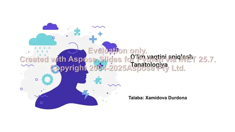 Oʻlim vaqtini aniqlash. Tanatologiya 1