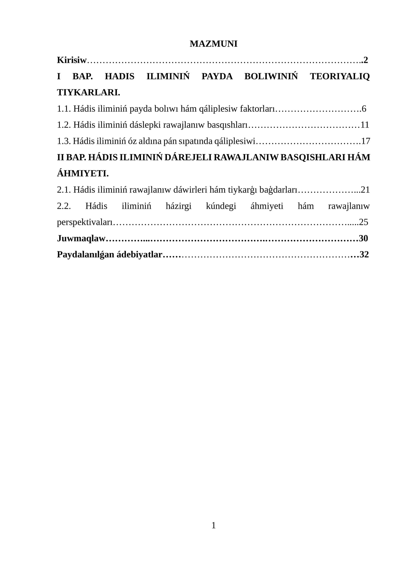 Hádis iliminiń payda bolıwı hám rawajlanıwı 1