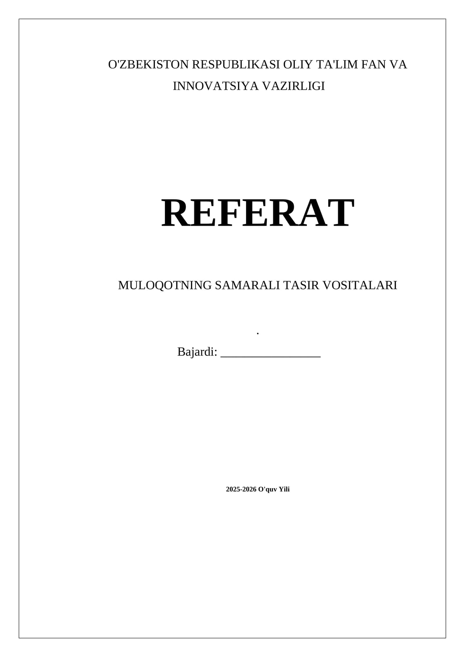 REFERAT MULOQOTNING SAMARALI TASIR VOSITALARI 1