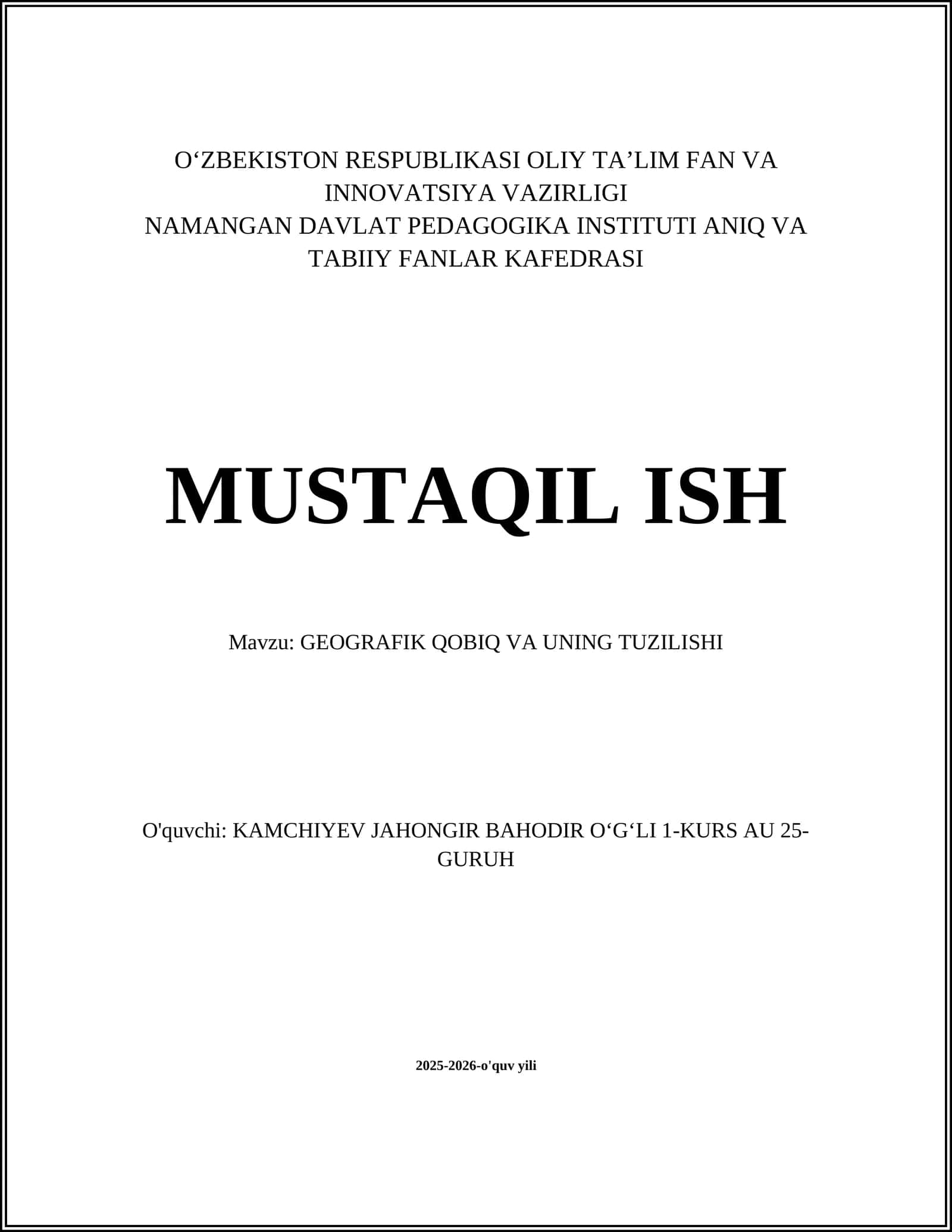 GEOGRAFIK QOBIQ VA UNING TUZILISHI 1
