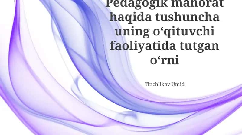 Pedagogik mahorat 1