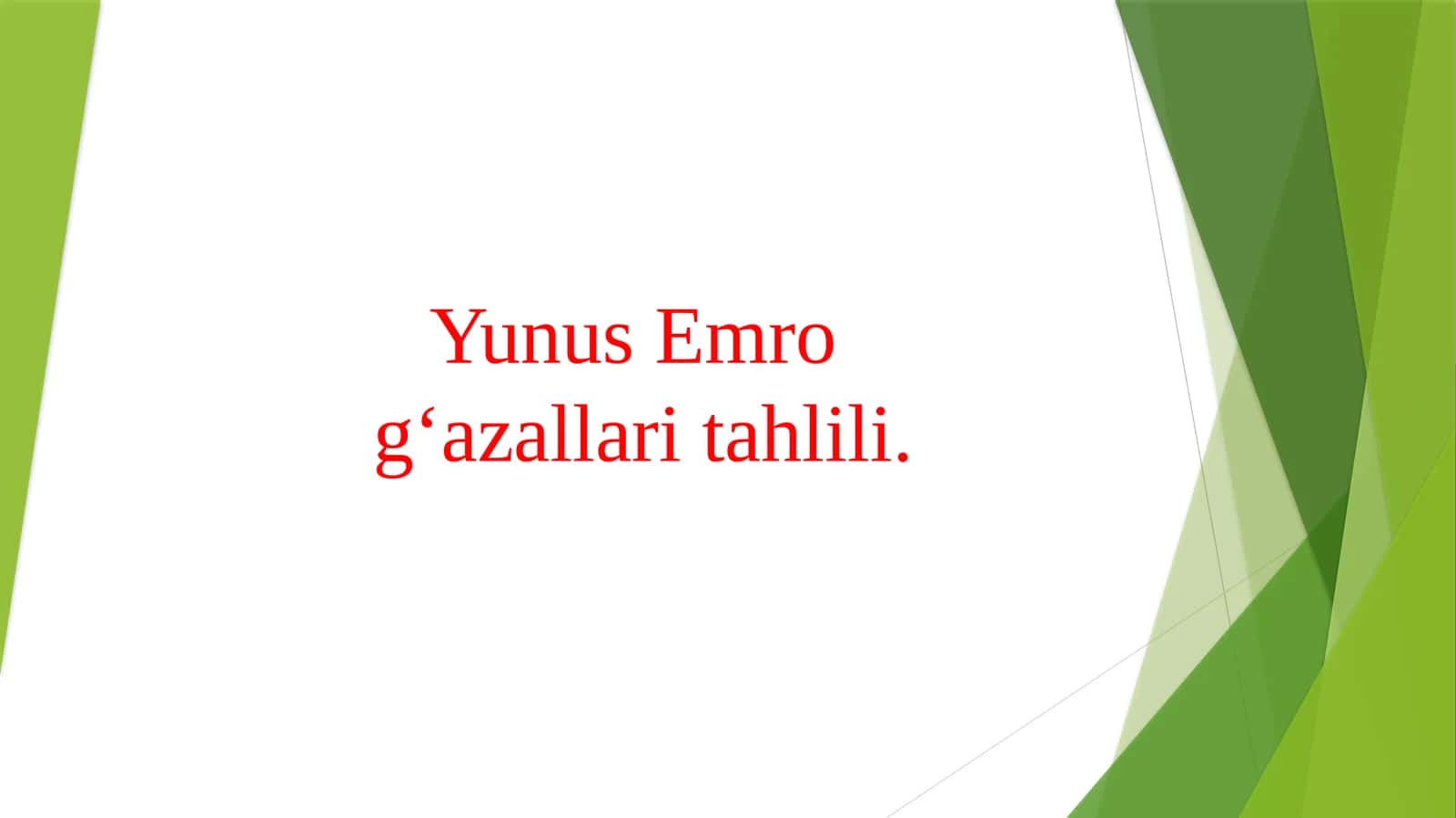 Yunus Emro g‘azallari tahlili. 1