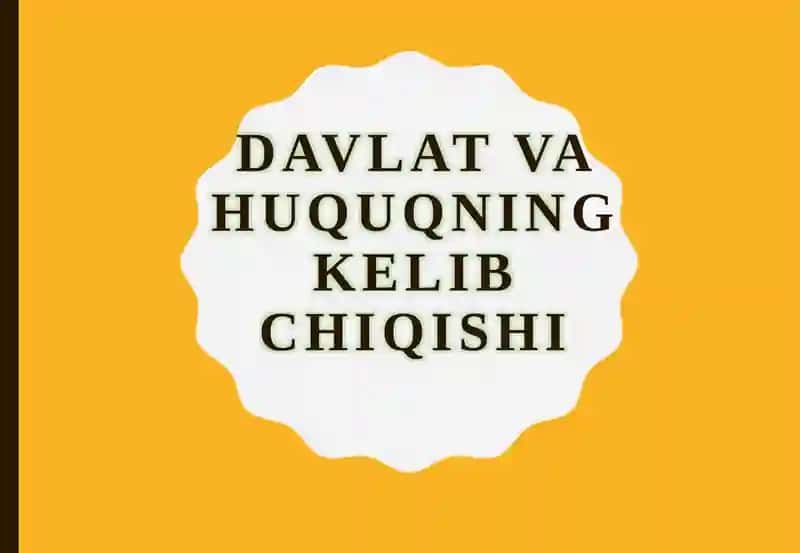 Davlatvahuquqningkelibchiqishi