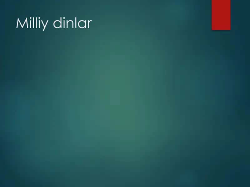 Milliy dinlar 1