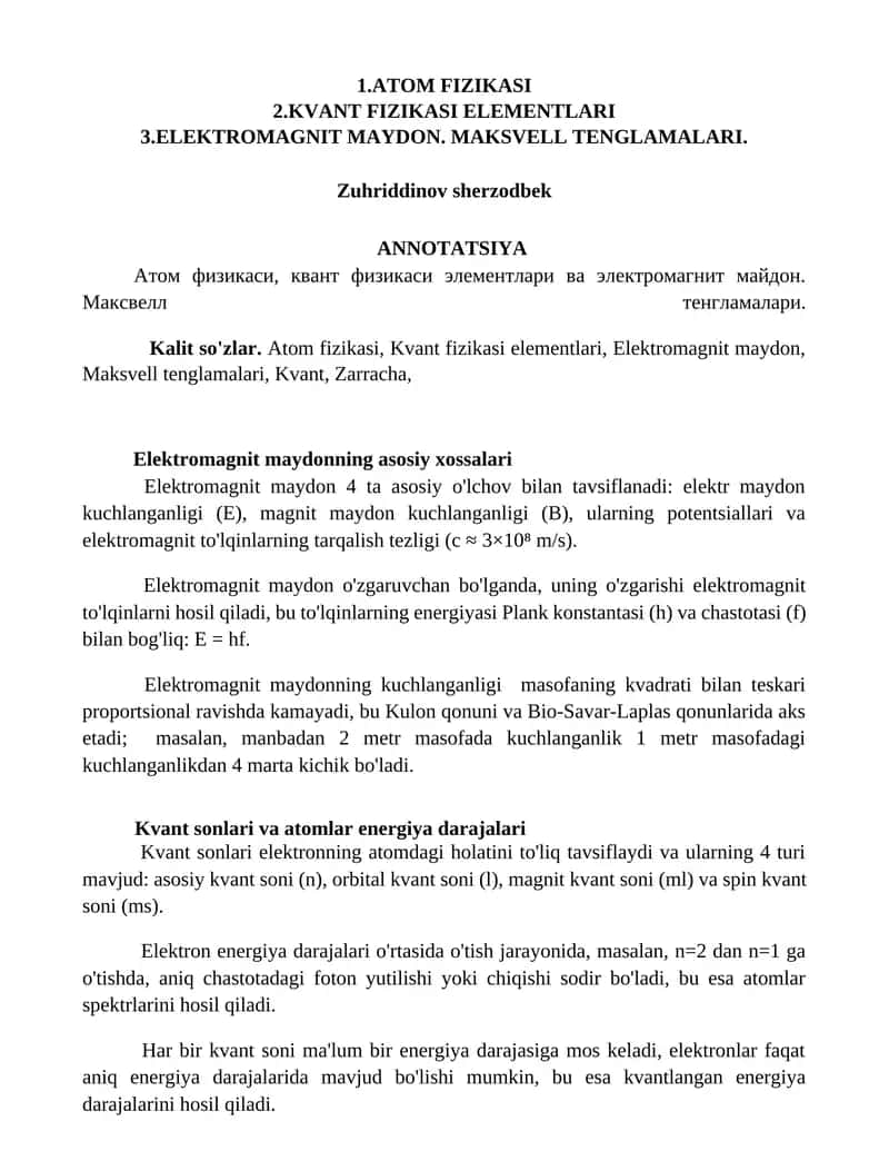 ATOM FIZIKASI 1