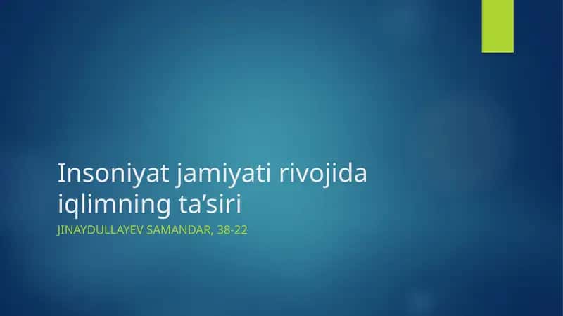 Iqlimning ta’siri 1