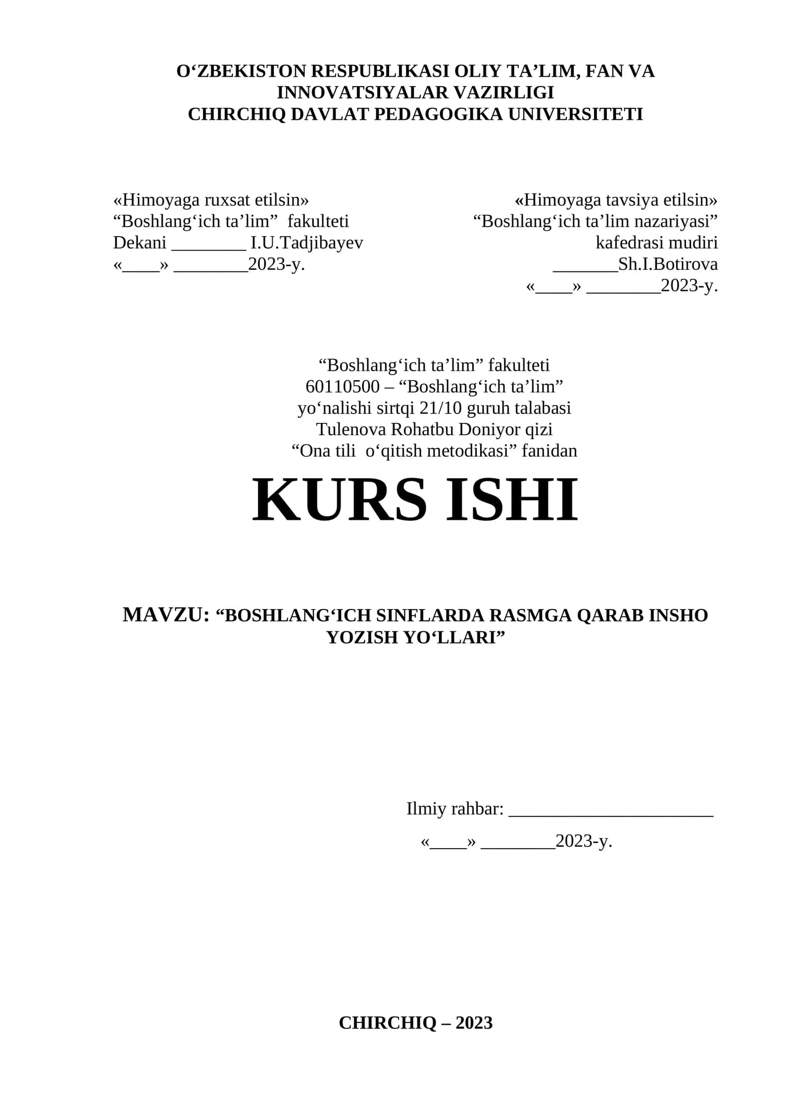BOSHLANG‘ICH SINFLARDA RASMGA QARAB INSHO YOZISH YO‘LLARI 1