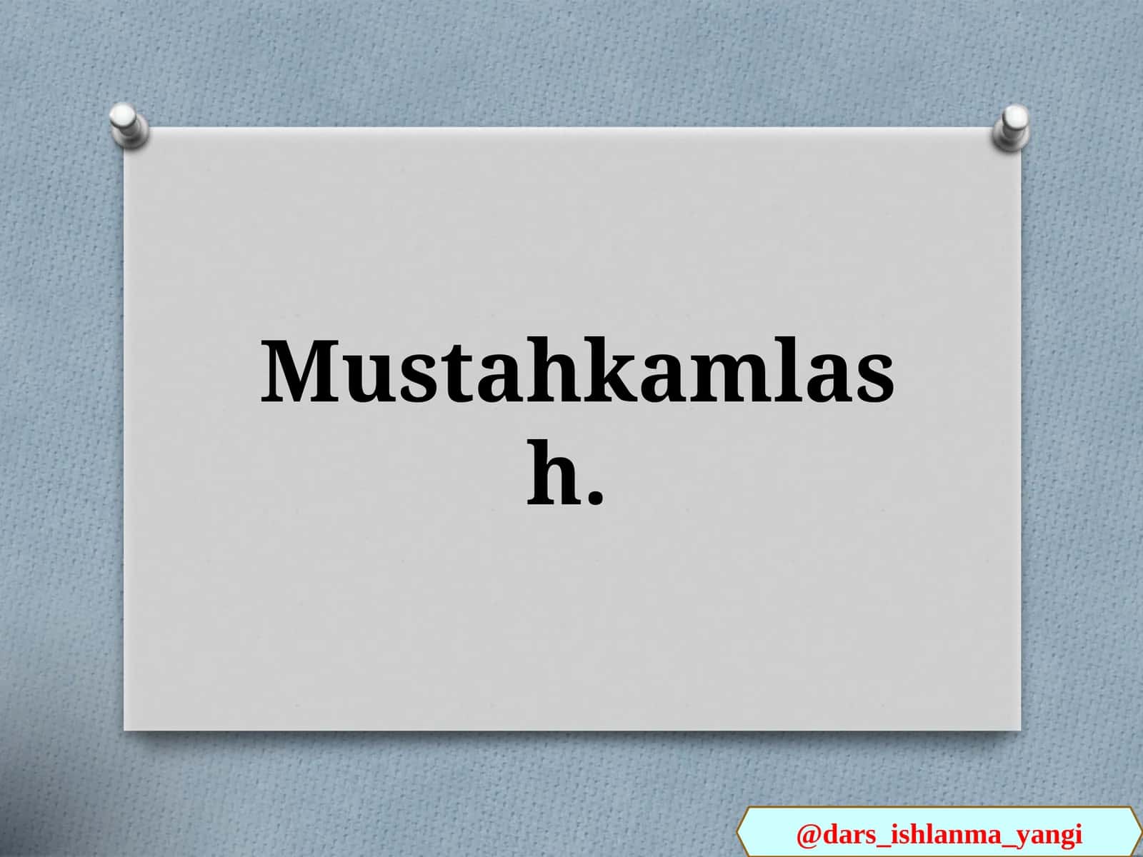 Yangimavzu mustahkamlash 1