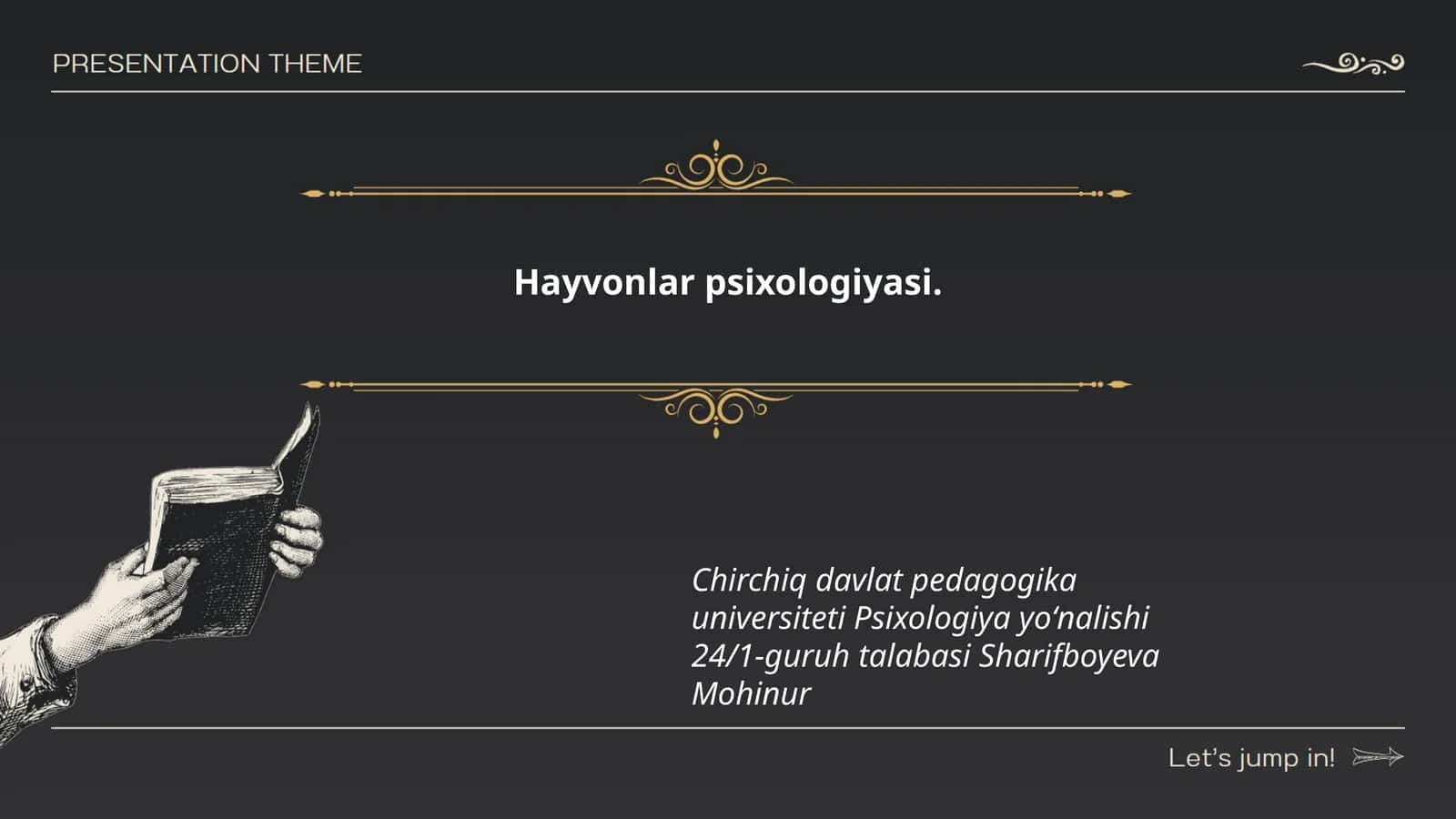 Hayvonlar psixologiyasi 1