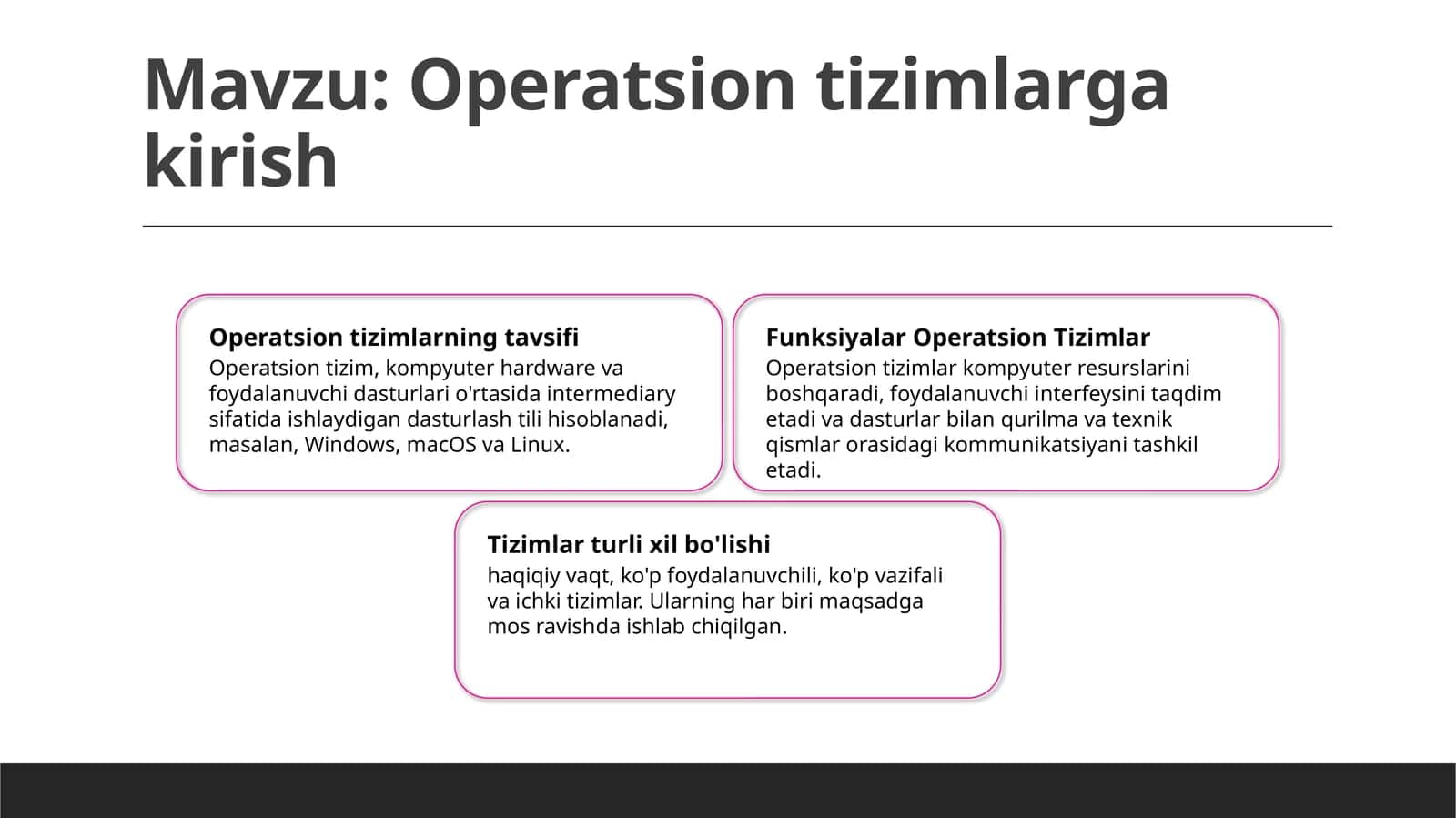 Operatsion tizimlarga kirish 1