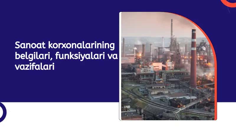 Sanoat korxonalarining belgilari, funksiyalari va vazifalari 1