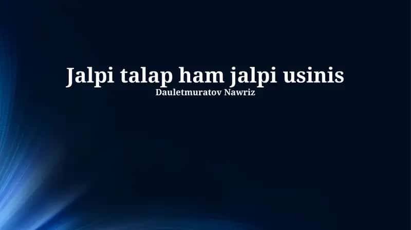Jalpi talap ham jalpi usinis 1