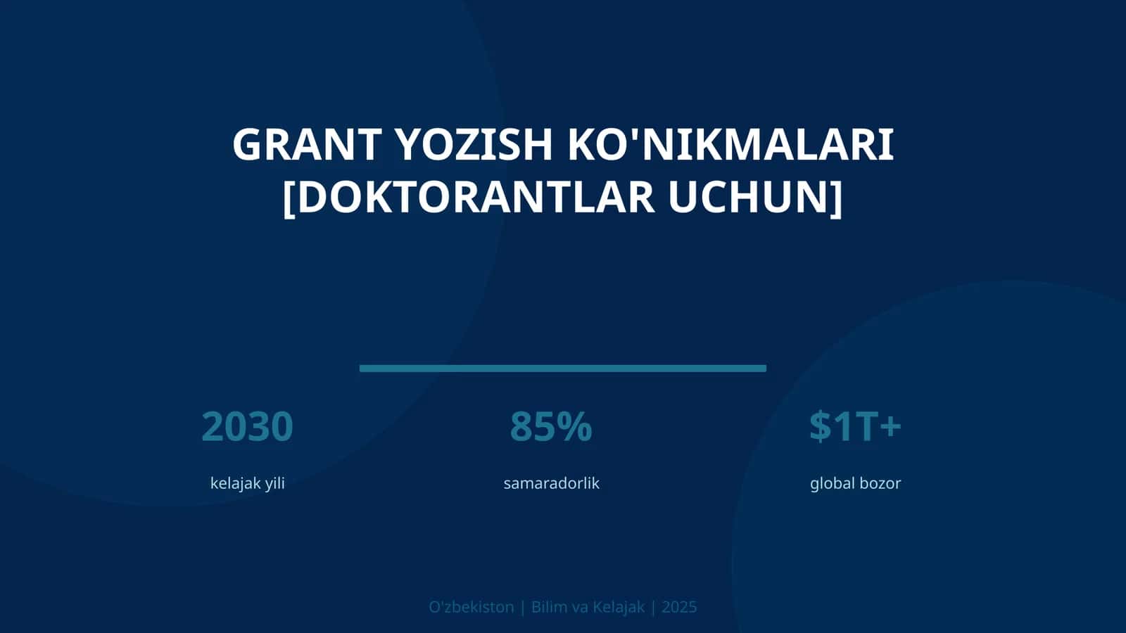 Grant yozish ko'nikmalari [doktorantlar uchun] 1