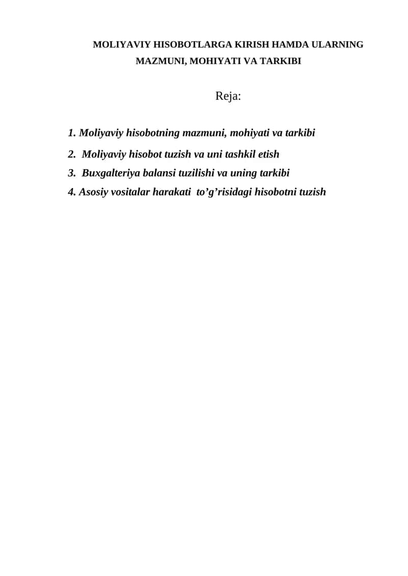 Moliyaviy hisobotlar 1