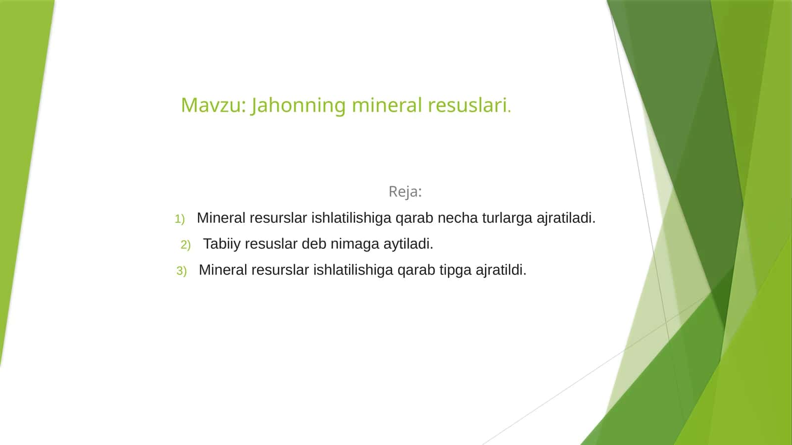 Jahonning mineral resuslari 1