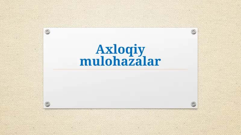 Axloqiymulohazalar 1