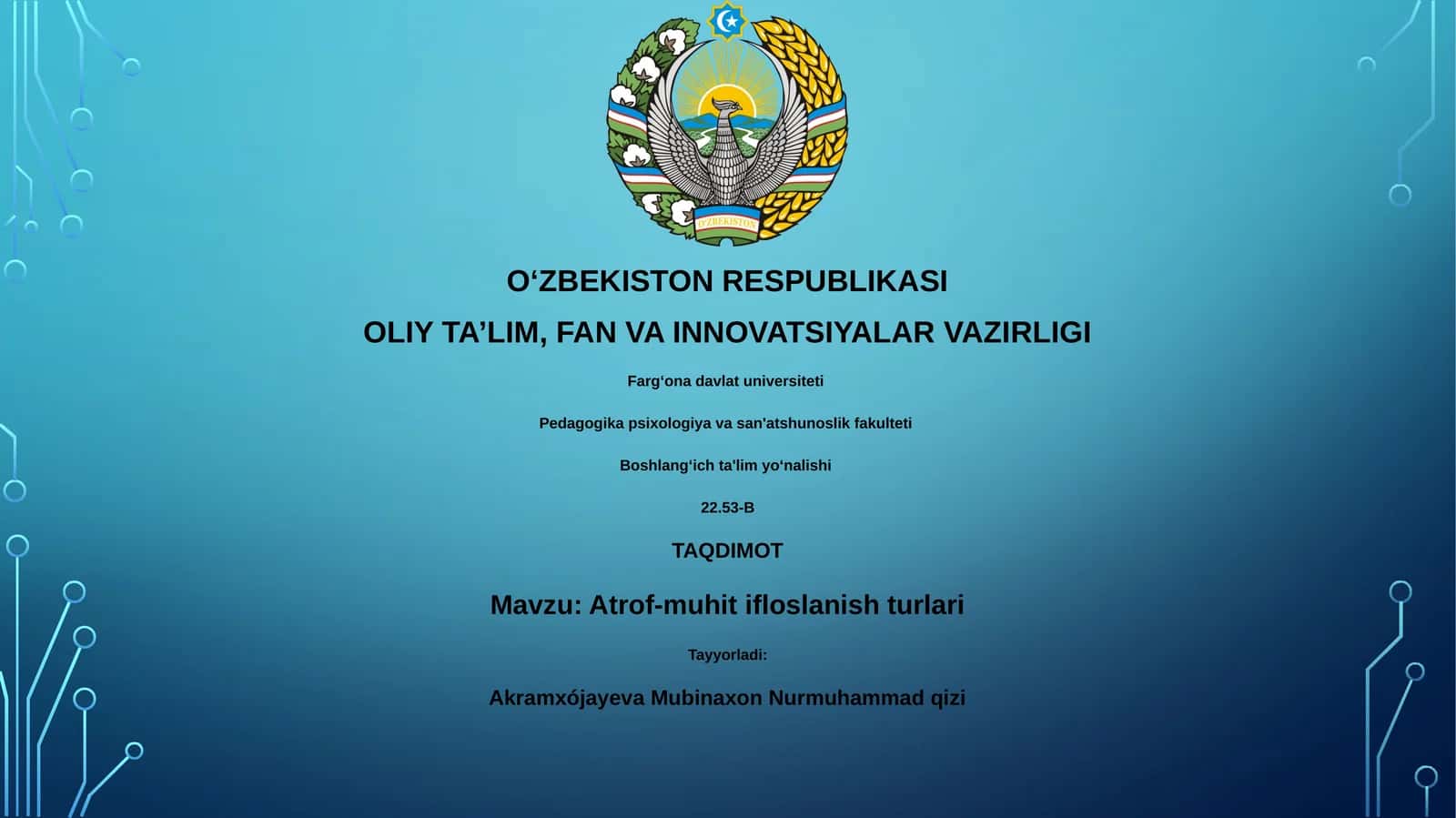 Atrof-muhit ifloslanish turlari 1
