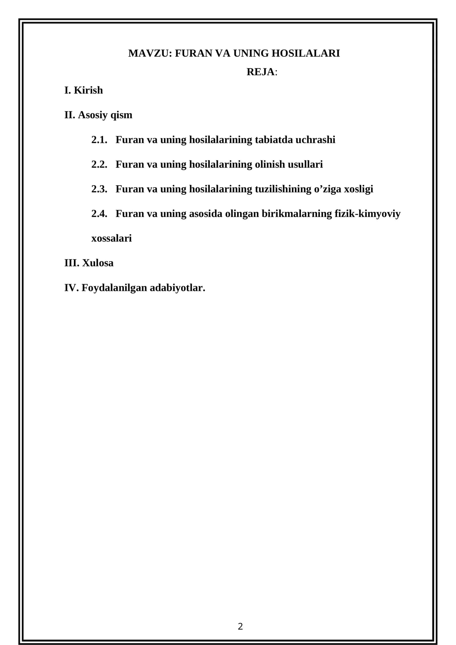 FURAN VA UNING HOSILALARI 1