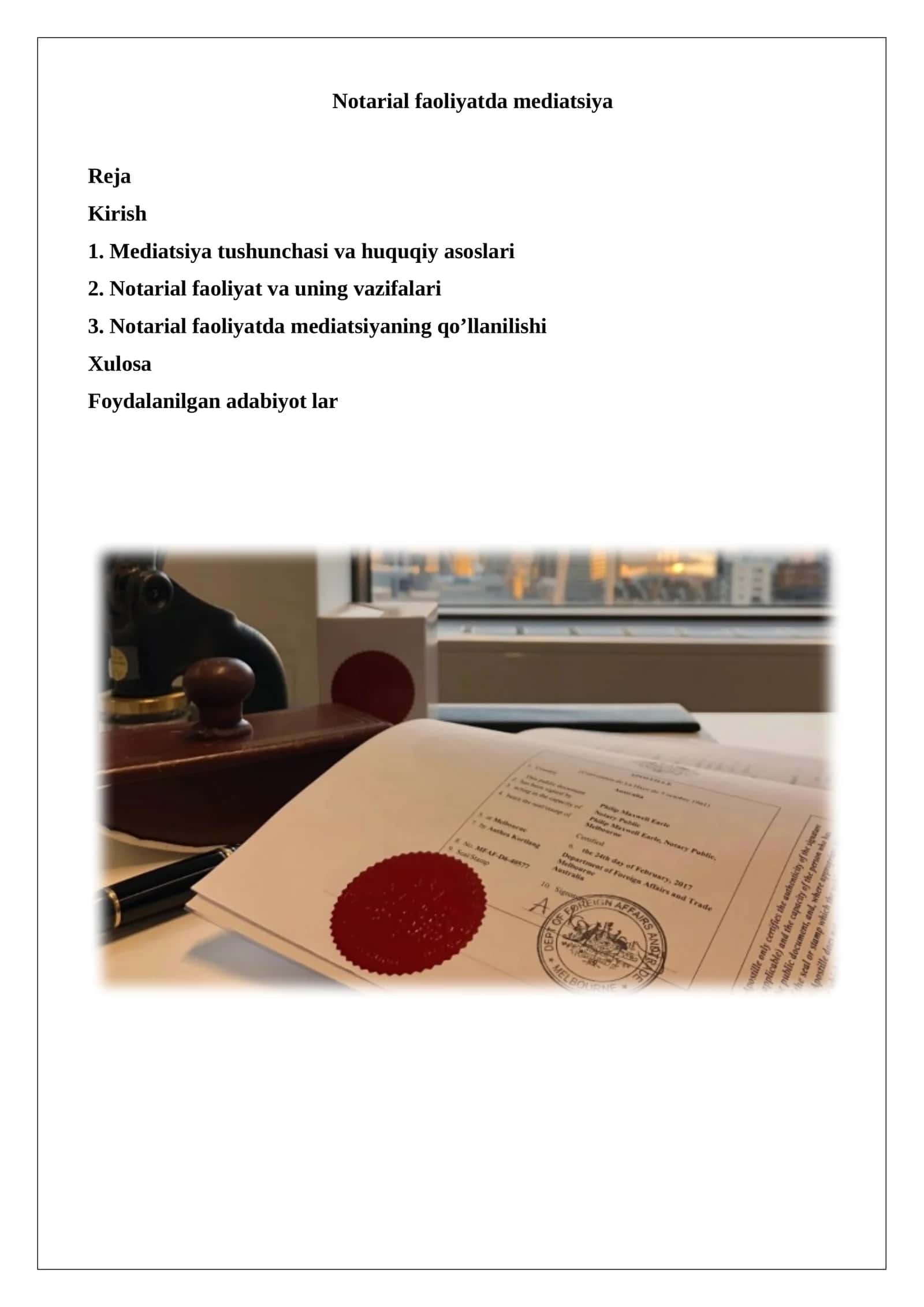 Notarial faoliyatda mediatsiya 1