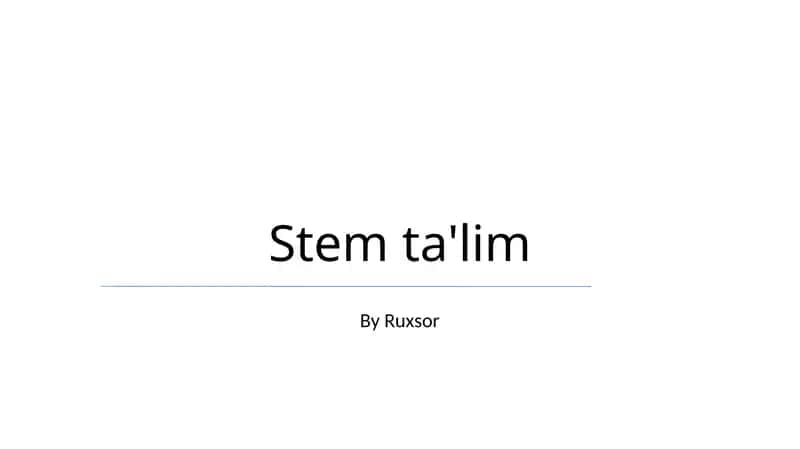 STEM ta'lim 1