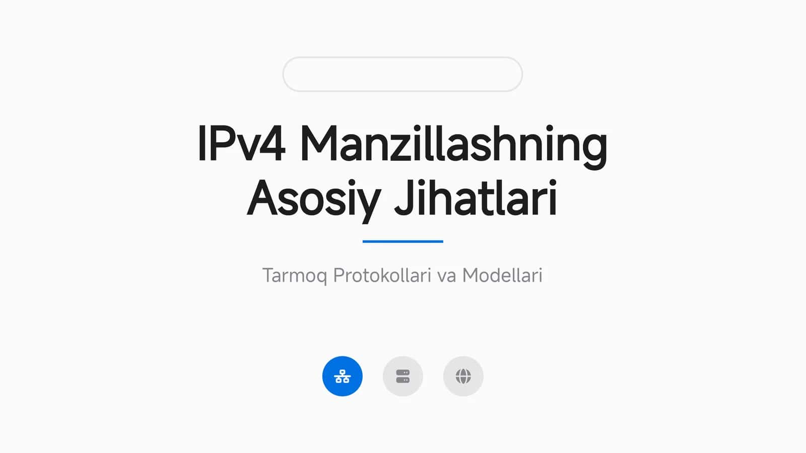 IPv4 Manzillashning Asosiy Jihatlari 1