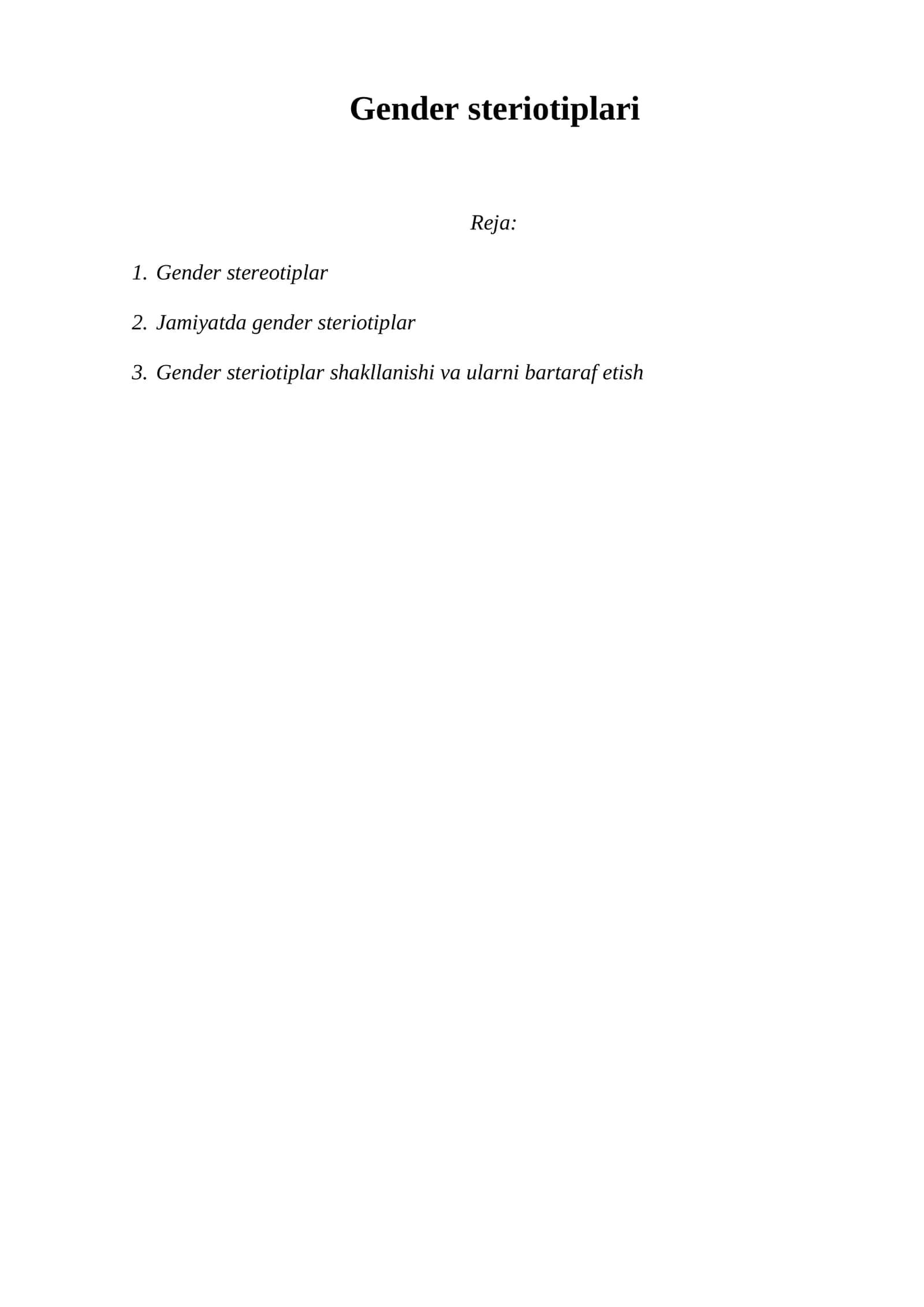 Gender steriotiplari 1