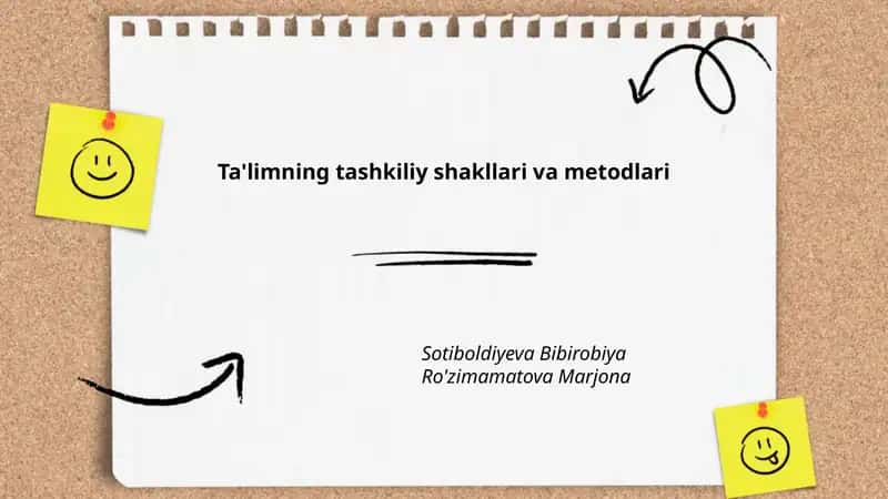 Ta'limning tashkiliy shakllari va metodlari 1