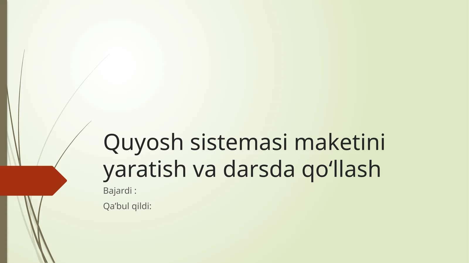 Quyosh sistemasi maketi 1